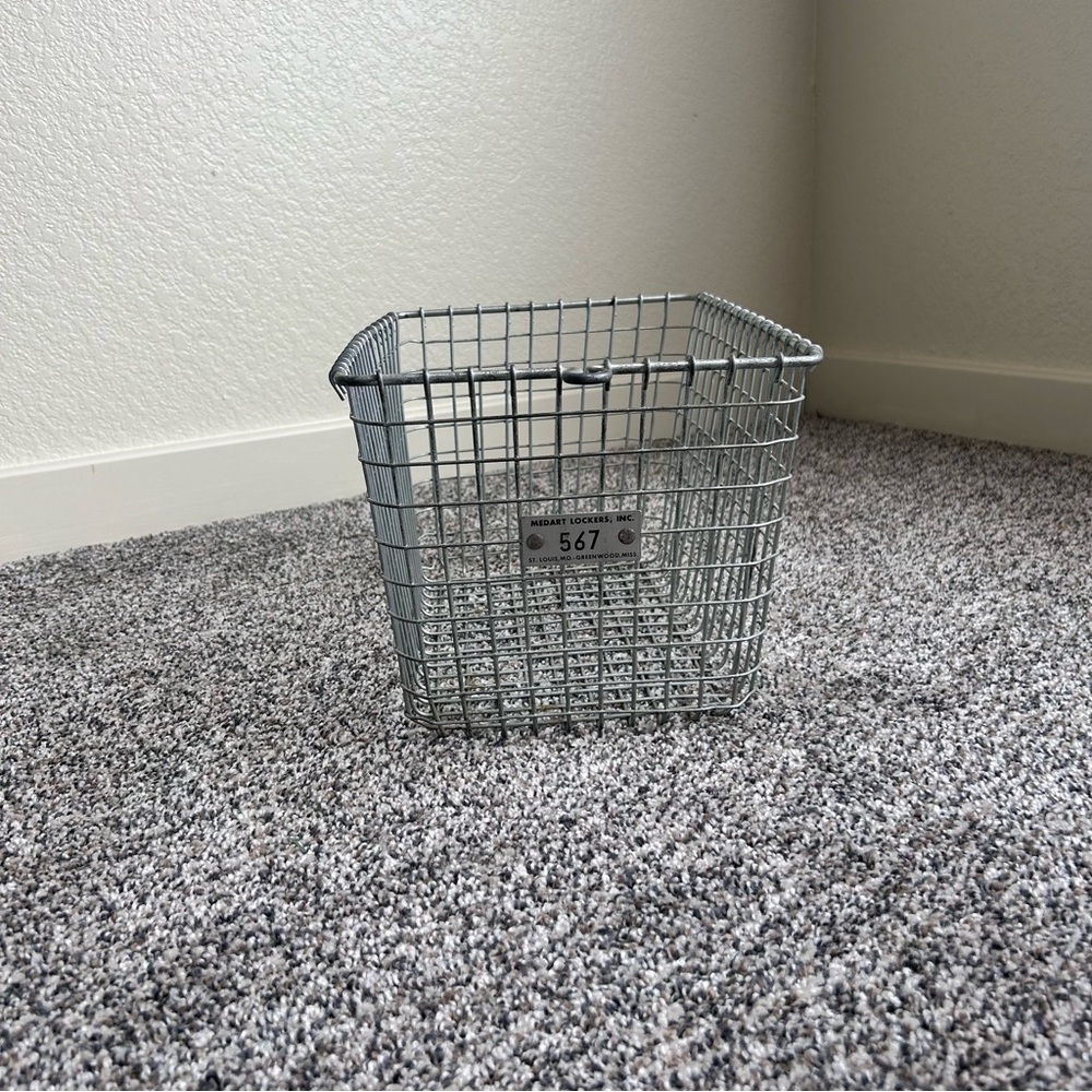 Vintage Medart Lockers Industrial Wire Gym Basket